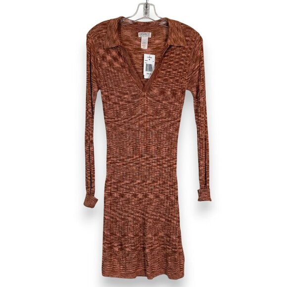 L Space Aria Mini Dress Bodycon Knit Orange Long Sleeve Stretchy Small - Picture 12 of 12